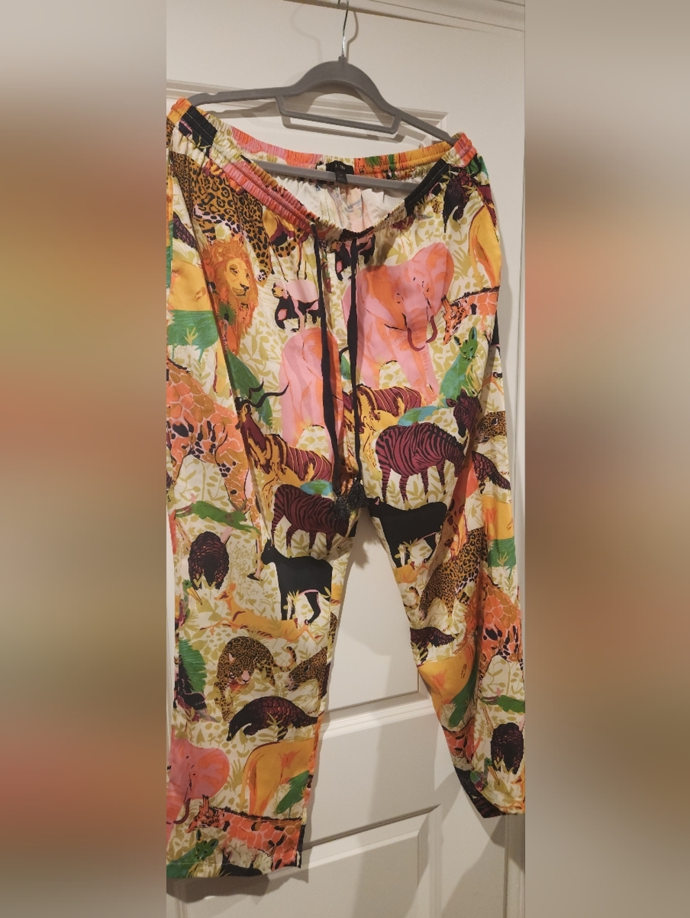 J. Crew Drapey Wide Leg Pant In Ratti Safari Print Sz 16 Euc - Picture 2 of 3